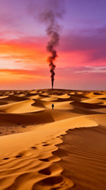 大漠孤烟直诗意风景壁纸