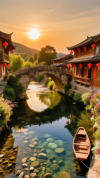 小桥流水人家诗意风景壁纸-1