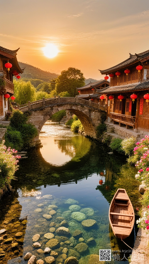 小桥流水人家诗意风景壁纸-小桥流水人家1