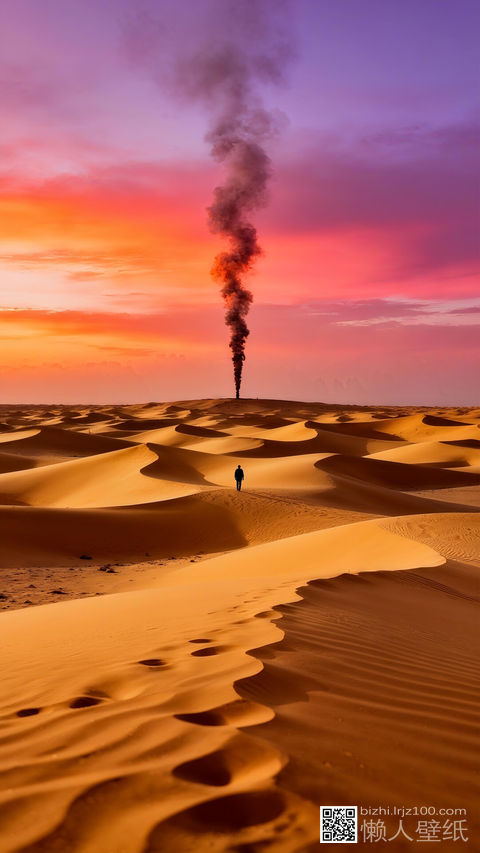 大漠孤烟直诗意风景壁纸-大漠孤烟直2